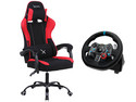 Paquete de Volante Logitech, Palanca Logitech, Silla XZEAL XZ20, Reclinable, Color Negro.