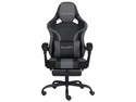 Silla Gamer NEXTEP Falkor Ergonómica con Masaje Lumbar y Reposa Pies. Color Gris/Negro.