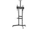 Soporte para TV Tipo Carro Manhattan 462716, Pantallas de 37" a 70", Soporta Hasta 70 Kg, Ruedas con Frenos. Color Negro.