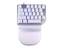 Teclado Mecánico Gamer Batauro Nelore NRL-100-PBL, de Una Mano, con Reposa Muñecas, Retroiluminado. Color Blanco.