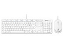 Kit de Teclado y Mouse BRobotix 406993, USB, Silencioso. Color Blanco.
