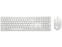 Kit de Teclado y Mouse Inalámbrico DELL KM5221W Pro, Receptor USB. Color Blanco. (Versión en Español).