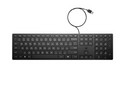 Teclado Alámbrico HP 320K, Conexión USB Tipo A, Cable de 1.8m, Versión en Ingles, Color Negro.