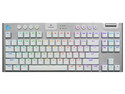 Teclado mecánico Logitech G915 X LightSpeed TKL Blanco, switches mecánicos GL, RGB, conexión inalámbrica Lightspeed, diseño compacto sin teclado numérico.