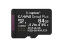 Memoria Kingston MicroSDXC Canvas Select Plus de 64GB, UHS-I U1 de, Clase 10.