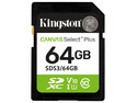 Memoria Kingston SDXC UHS-I U1 Canvas Select Plus de 64GB, Gen 3, 100 MB/s, Clase 10.
