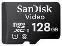 Memoria MicroSDHC SanDisk QD111 de 128GB, U1, Clase 10, Especializada para Videovigilancia, Color Negro.
