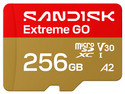 Memoria Sandisk MicroSDXC Extreme GO de 256 GB, Lectura 240 MB/s, Escritura 160 MB/s.