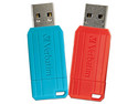 Unidad Flash USB 2.0 Verbatim PinStripe 70059 de 64GB, 2 Piezas. Color Azul y Rojo.