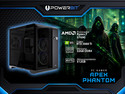 PC Gamer Powerbit Apex Phantom:
Procesador AMD Ryzen 7 5700G (hasta 4.6 GHz),
Memoria de 32GB DDR4,
SSD de 512GB,
Video NVIDIA GeForce RTX 5060 TI,
750W 80 Plus Gold,
Wi-Fi, 
S.O. Windows 11 Home (Versión de Prueba),
Incluye 3 Ventiladores RGB.