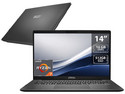 Laptop MSI Modern A14: 
Procesador AMD Ryzen 7 250 (hasta 5.1 GHz), 
Memoria de 16GB DDR5, 
SSD de 512GB, 
Pantalla de 14" LED, 
Video Radeon Graphics, 
S.O. Windows 11 Pro.