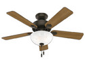 Ventilador de Techo Hunter Swanson de 44", 3 Velocidades, 5 Aspas. Color Café.