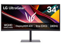 Monitor Curvo Gamer LG UltraGear G6 de 34", Resolución WQHD (3440 x 1440), 1ms GtG, 240Hz. Color Negro.