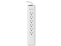 Barra Multicontacto Steren MULTI-V 6, 6 Contactos Aterrizados, Cable de 30cm. Color Blanco.