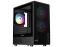 Gabinete ACTECK ZYRON GC606, Mini Tower, Micro-ATX, Incluye 3 Ventiladores FRGB de 120mm, No Incluye Fuente de Poder. Color Negro.
