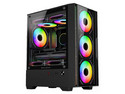 Gabinete BALAM RUSH Nitrox Edge Pro Crystal 4900C, Mini Tower, Micro-ATX, Incluye 4 Ventiladores de 120mm, Panel de Cristal, No Incluye Fuente de Poder. Color Negro.