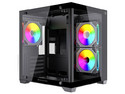 Gabinete BALAM RUSH Tank Glow Max 3900, Mini Torre M-ATX, Cristal Templado, 3 Ventiladores ARGB. Color Negro.
