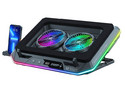 Base Enfriadora Balam Rush Eolox Pressure Pro EF800, Soporta Laptops de hasta 17", Ventiladores de 125 mm, 11 modos de iluminación RGB. Color Negro.