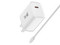 Cargador de Pared AmpNergy ACGTRACCMO05PW de 20W, USB Tipo C, Cable Incluido. Color Blanco.