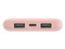 Batería Portátil Belkin BoostCharge BPB011 Power Bank de 10000mAh, 15W, USB-A, USB-C. Color Rosa.