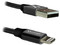 Cable Lightning de 8 Pin a USB A 2.0 para iPod, iPhone y iPad, 1m. Color Negro.
