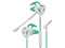 Audífonos Perfect Choice Easy Line Storm, Micrófono Desmontable, 3.5mm, Color Blanco/Verde.