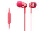 Audífonos Estéreo con micrófono SONY MDR-EX110AP/P, respuesta de frecuencia 5 - 24,000 Hz. Color Rosa.