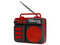 Radio retro Dolphin RTX-10, Bluetooth, USB, Auxiliar. Color Rojo.