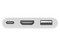 Adaptador Apple de USB-C a AV Digital, USB-C, HDMI, USB-A. Color Blanco.