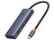 Hub USB Tipo C Baseus Flite Series B00052803811-00 7 en 1, HDMI, 3 USB Tipo A, Ranura MicroSD, Ranura SD. Color Plata.