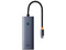 Hub USB Tipo C Baseus Flite Series B00052803811-00 7 en 1, HDMI, 3 USB Tipo A, Ranura MicroSD, Ranura SD. Color Plata.