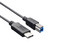 Cable USB Tipo-C a USB B (M-M), 1m. Color Negro.