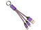 Cable USB Tipo Llavero BRobotix 170317M de USB 2.0 a Micro USB y Lightning (M-M), 12cm. Color Morado.