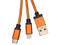 Cable USB Tipo Llavero BRobotix 170317N de USB 2.0 a Micro USB y Lightning (M-M), 12cm. Color Naranja.