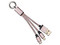 Cable USB Tipo Llavero BRobotix 170317R de USB 2.0 a Micro USB y Lightning (M-M), 12cm. Color Rosa.