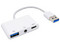 Cable adaptador BRobotix de USB-A (M) a USB-A, 3.5mm y USB-C(H). Color Blanco.