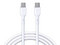 Cable BRobotix de Conector USB-C 3.0 a USB-C 3.0, Compatible con carga rápida, 1m. Color Blanco.