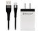 Kit de cargador y cable BRobotix de carga rápida, 1 puerto USB 3.0, 2.1A, Cable de 1m, USB Tipo-C. Color Blanco/Negro.