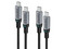 Paquete de 2 Cables CHOETECH de USB-C a USB-C, admite carga rápida PD de 100W, 1.8m. Color Gris.