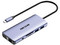 Hub Hikvision HS-HUB-DS11 11 en 1, USB C (M) a HDMI, 2 USB 3.0, 2 USB 2.0, VGA, SD, TF, 3.5mm, RJ-45, USB Tipo C (H), Color Gris.