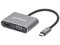 Docking Station Manhattan de 4 Puertos con puerto USB-C (Macho) a USB, HDMI, USB-C, VGA (Hembras), Color Gris.
