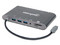 Docking Station 7 en 1 Manhattan con puertos de USB-C (Macho) a HDMI, Mini DisplayPort, VGA, RJ-45, Memoria SD, 3.5mm y USB-C (Hembras).