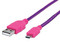 Cable Manhattan microUSB a USB con recubrimiento textil de 1.8m. Rosa/Morado.