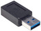 Adaptador convertidor Manhattan de USB-A (macho) a USB-C (macho). Color negro.