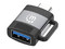 Adaptador de USB 3.2 Gen 1 Tipo-C Macho a Tipo-A Hembra, 5 Gbps, 3A. Color Negro.