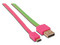 Cable USB plano Manhattan 391443 de 1m. Color Rosa/Verde