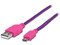 Cable Manhattan USB 2.0 Tipo A macho/Micro B macho de 91 cm, Color Morado.