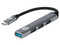 Hub USB 18-3512, Entrada Tipo C, 4 Puertos USB 3.0, Alta Velocidad de Transferencia, Color Plateado.
