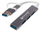Adaptador Naceb NA-0124: Hub con Convertidor Tipo C, 4x USB y 1x USB A.