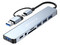 DockStation Hub NACEB NA-0149 8 en 1, USB Tipo C con Adaptador USB Tipo A, USB 3.0, SD, MicroSD, USB Tipo C, Color Gris.